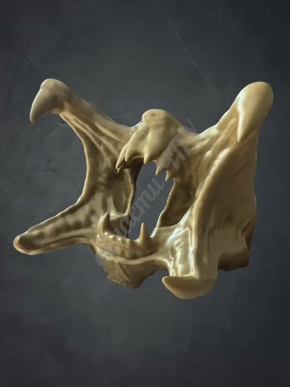 Заготовка 3D модель маска хищника с открытой пастью