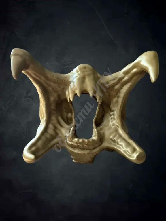 Заготовка 3D модель маска хищника с открытой пастью